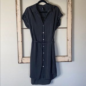 Agnes and Dora striped linen dress